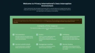 A screenshot of PI's Data Interception Environment