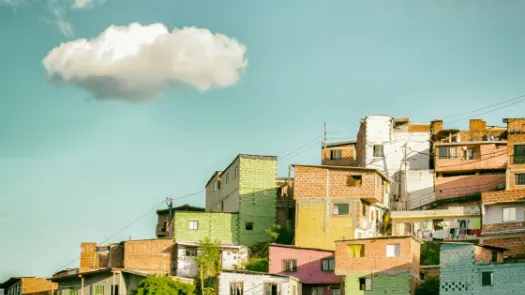 Concrete houses in Medellín, Colombia
