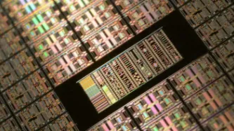 A high magnification image of a CPU microprocessor